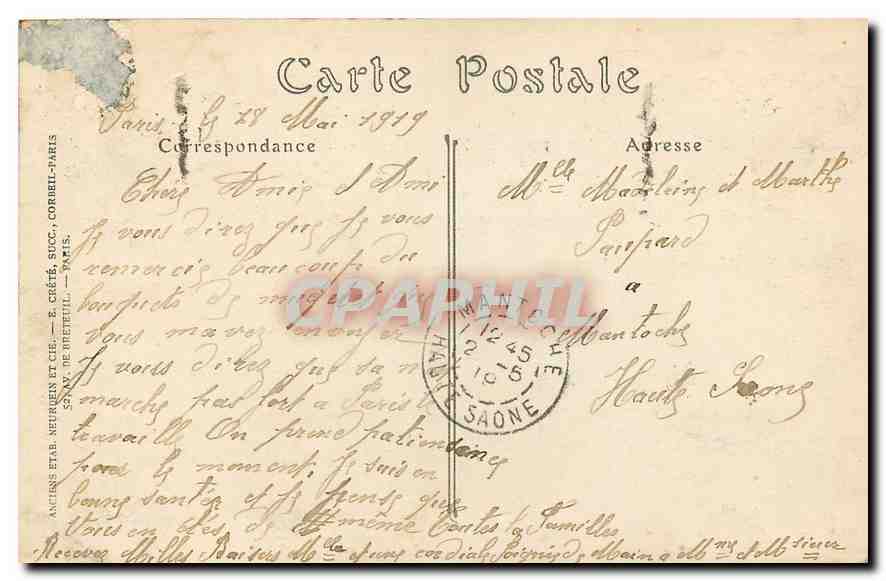CPA Paris Le Pont d'Arcole et l'Hotel de Ville  — Rückseite