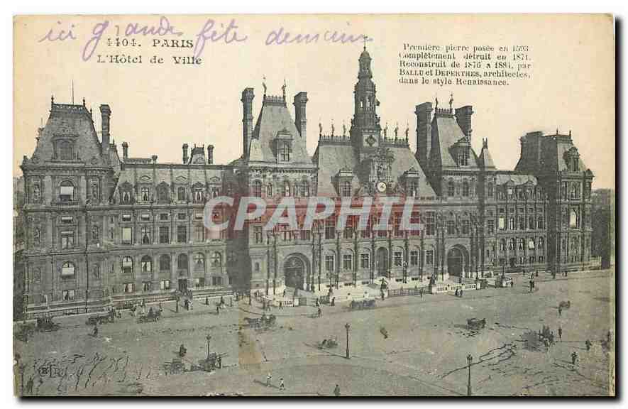 CPA Paris l'Hotel de Ville 