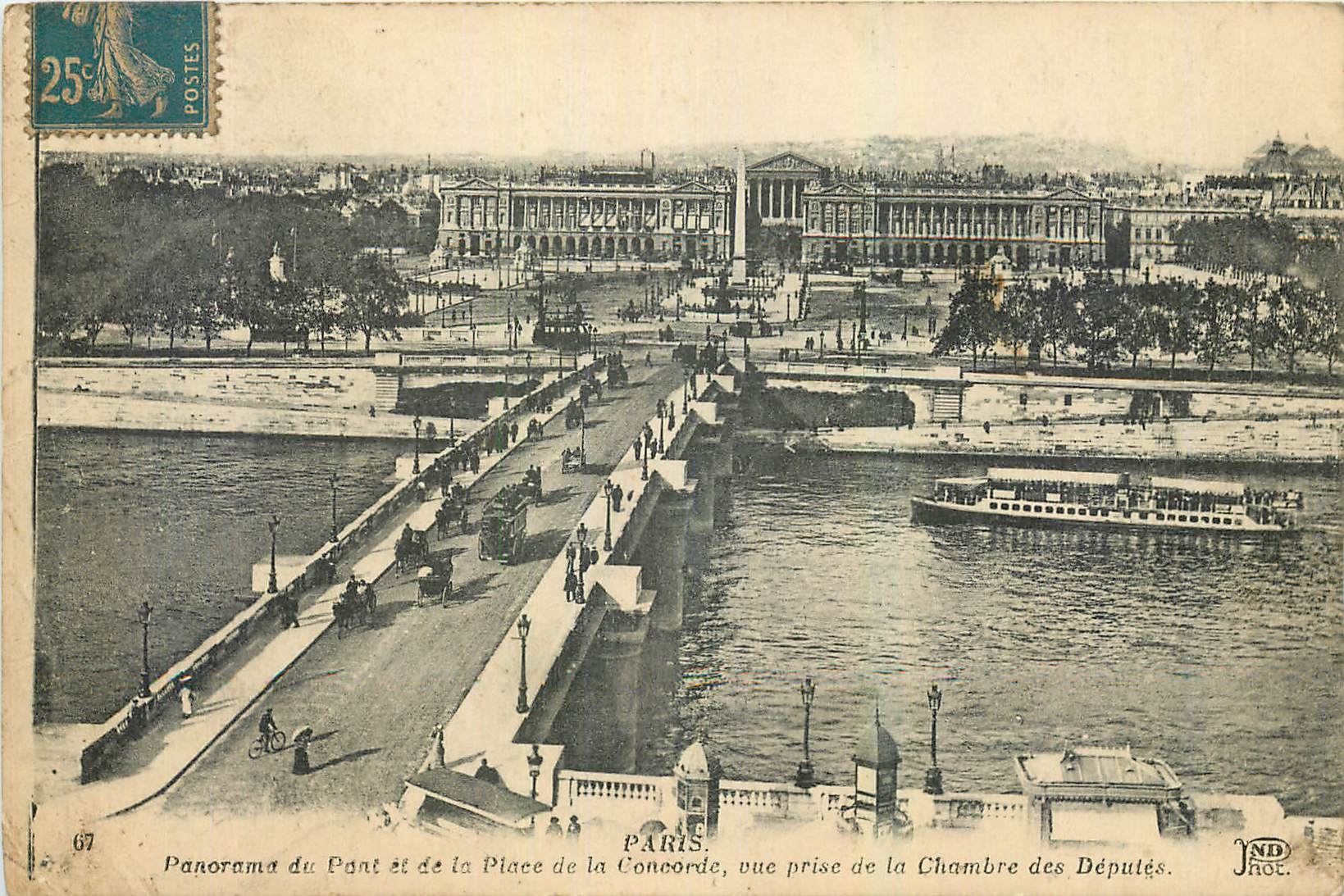 CPA Panorama du Pont et de la Place de la Concorde vue prise de la Chambre des Deputes 