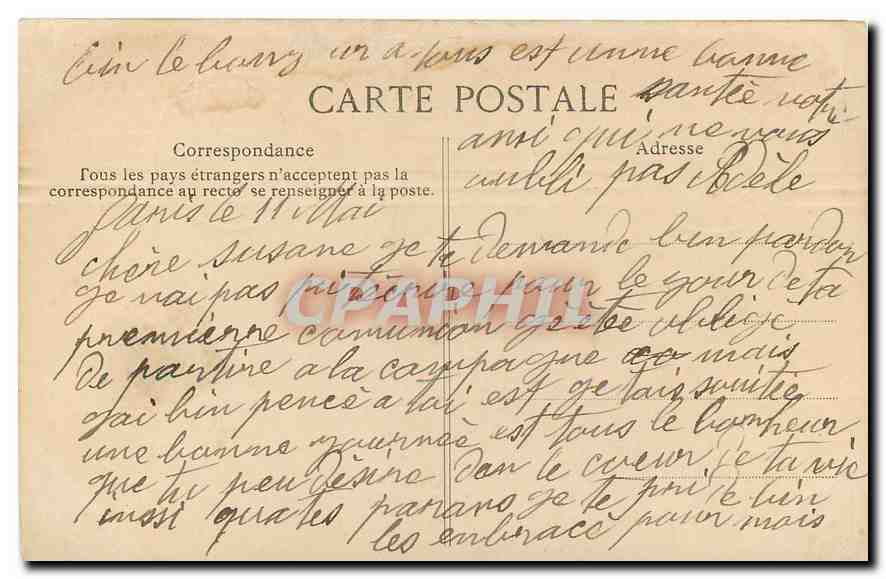 CPA Porte Bonheur de Paris  — Rückseite