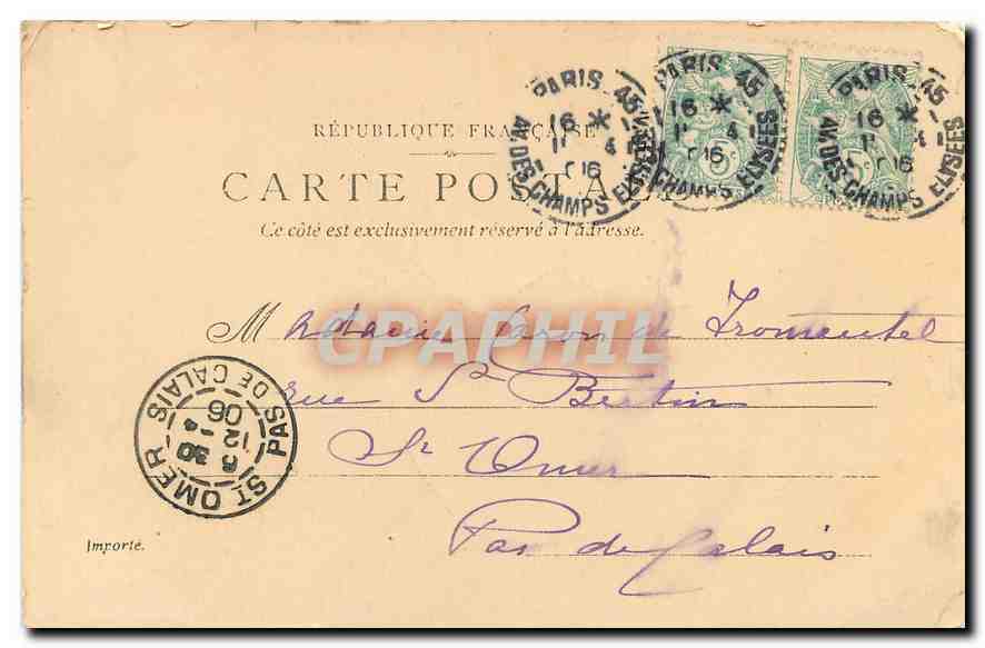 CPA Paris Trinite  — Verso