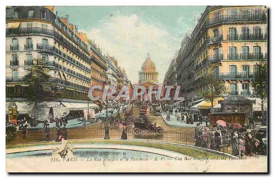 CPA Paris La Rue Soufflot et le Pantheon 
