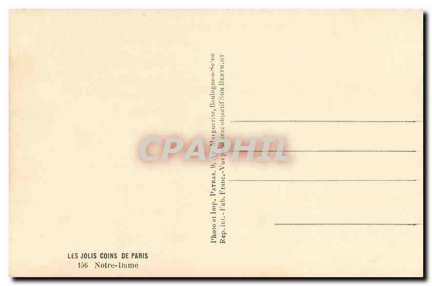CPA Les Coins de Paris Notre Dame  — Rückseite