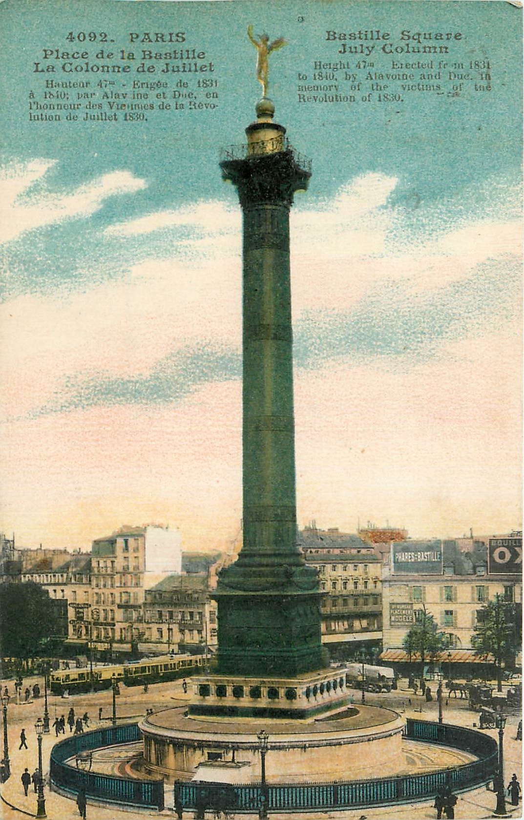 CPA Paris Place de la Bastille La Colobbe de Jaillet 