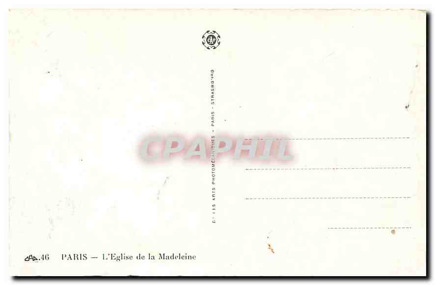 CPA Paris l'Eglise de la Madeleine  — Rückseite