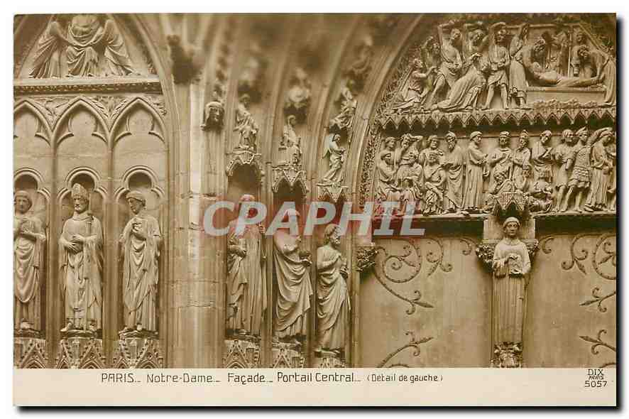 CPA Paris Notre Dame Facade Portail Central 