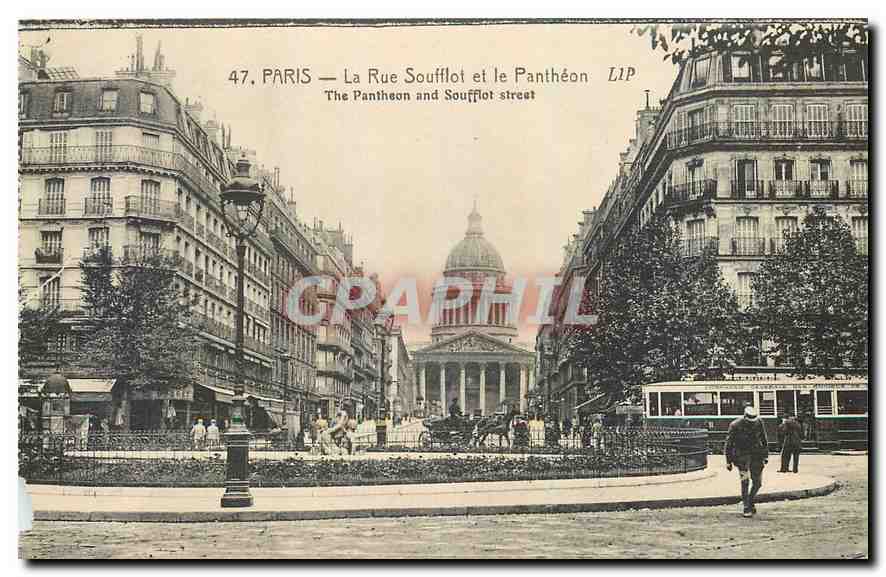 CPA Paris La Rue Soufflot et le Pantheon 