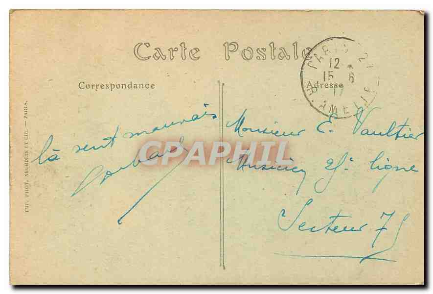 CPA Paris La Place et le Palais de la Bourse  — Rückseite