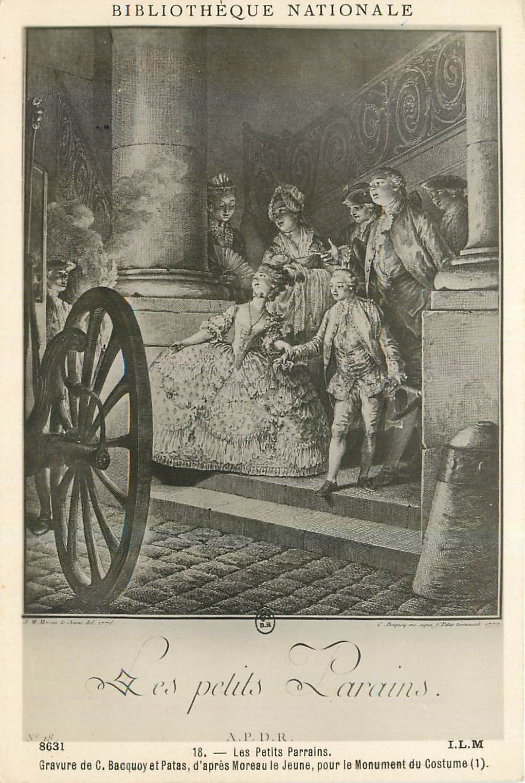 CPA Bibliotheque Nationale Les Petits Parrains Gravure de C Bacquoy d'apres Moreau le Jeune pour le 