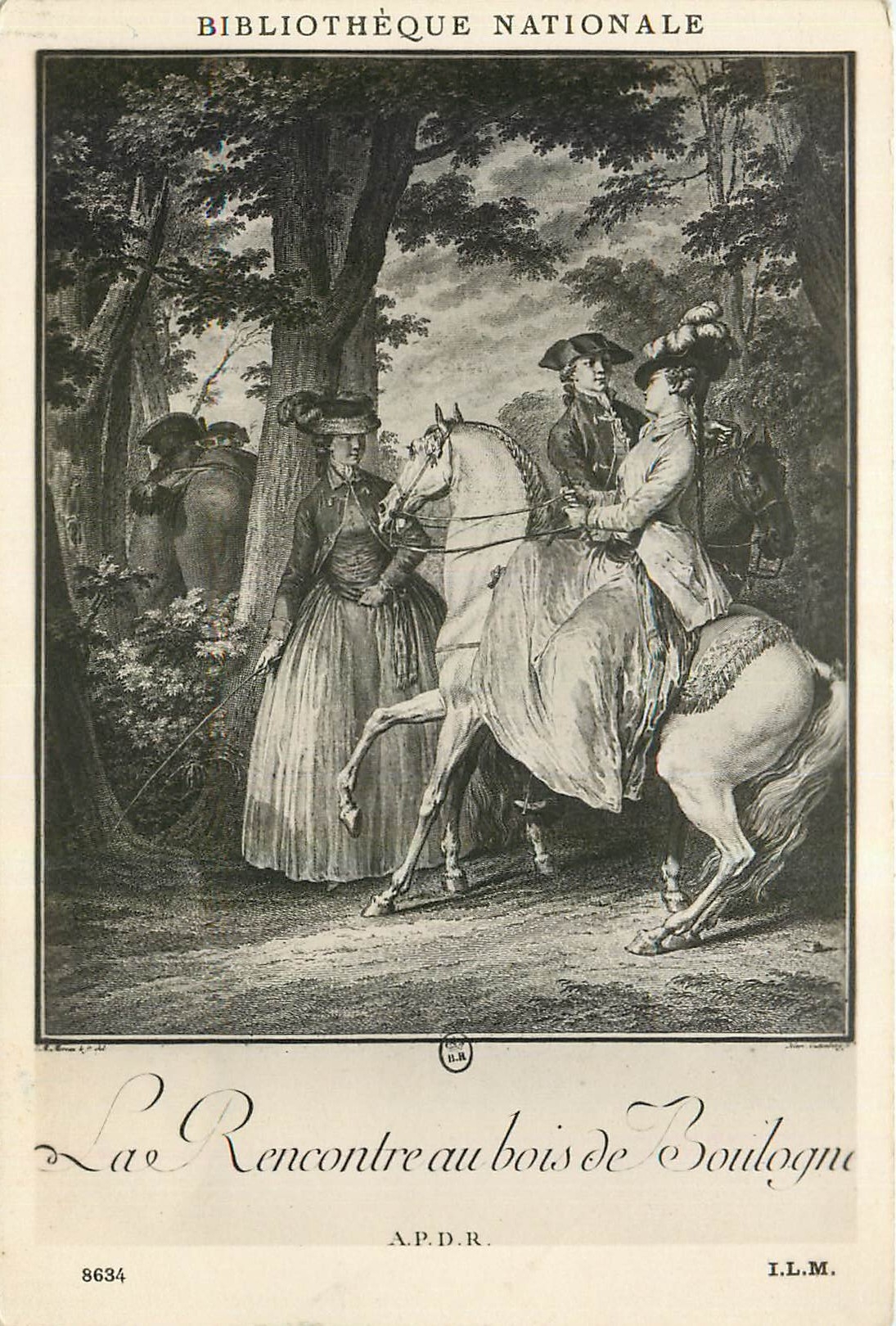 CPA Bibliotheque Nationale La Rencontre au bois de Boulogne 