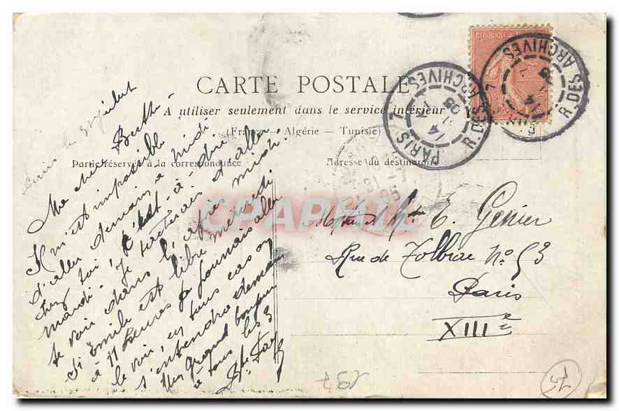 CPA Paris Le Triomphe de la Republique Lion — Rückseite