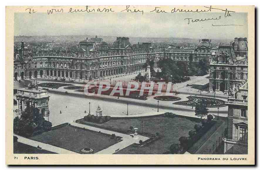 CPA Paris panorama du Louvre 