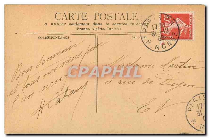 CPA Paris Le Palais de Justice & la Ste Chapelle  — Verso