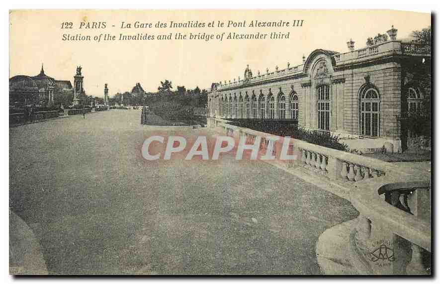 CPA Paris La Gare des Invalides et le Pont Alexandre III 