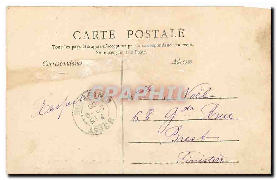 CPA Paris palais de Justice  — Verso