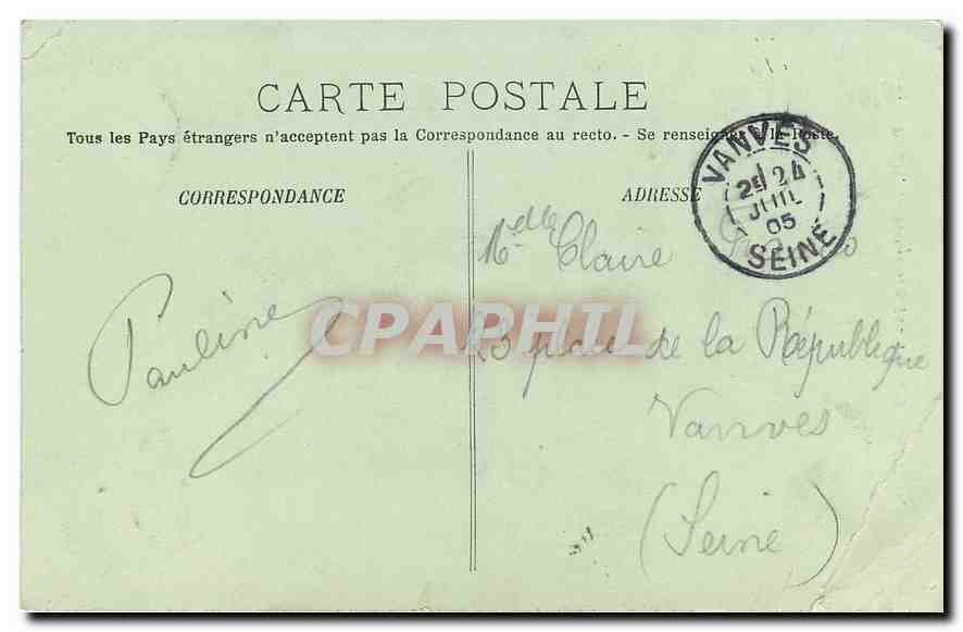 CPA Paris Le square Saint Pierre et le Sacre Coeur  — Rückseite