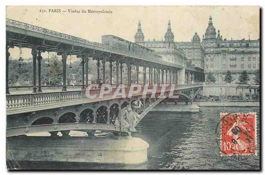 CPA Paris Viaduc du Metropolitain Metro