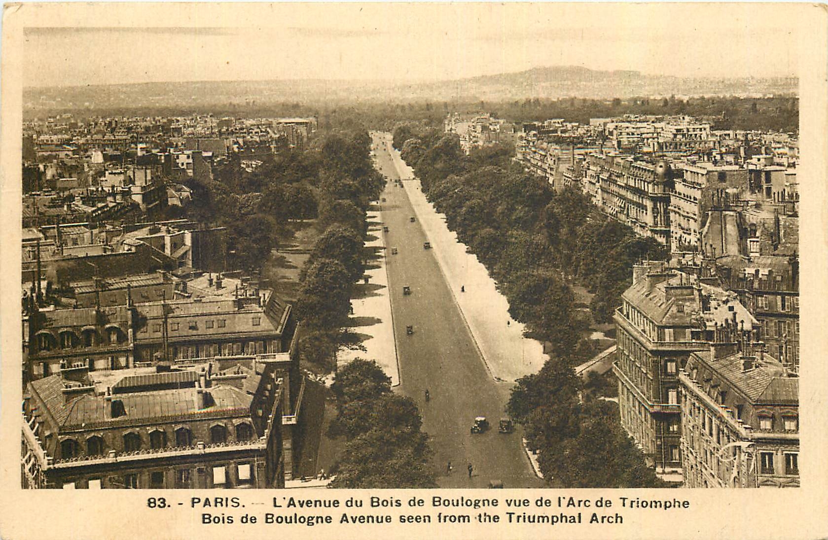 CPA Paris L'Avenue du Bois de Boulogne vue de l'Arc de Triomphe 