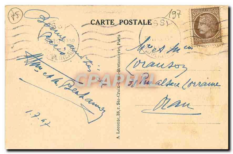CPA Paris L'Avenue du Bois de Boulogne vue de l'Arc de Triomphe  — Rückseite