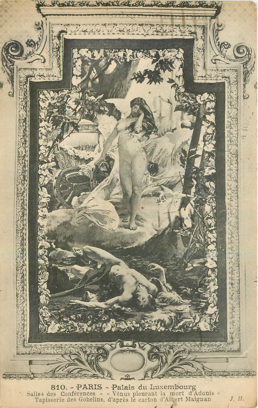 CPA Paris palais du Luxembourg Salles des Conferences Venus pleurant la mort d'Adonis Tapisserie des