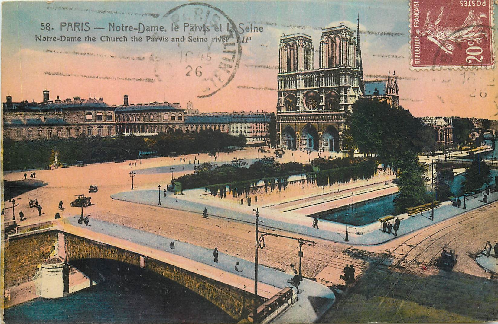 CPA Paris Notre Dame le Parvis et la Seine 