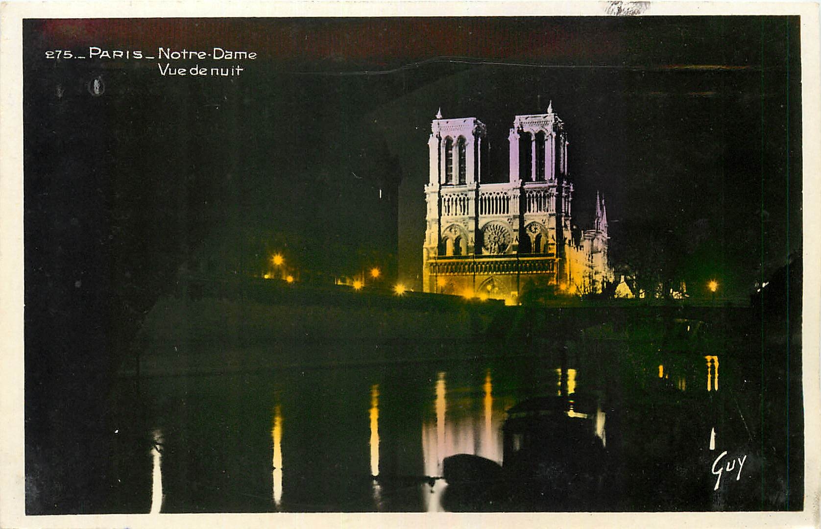 CPA Paris Notre Dame Vue de nuit 
