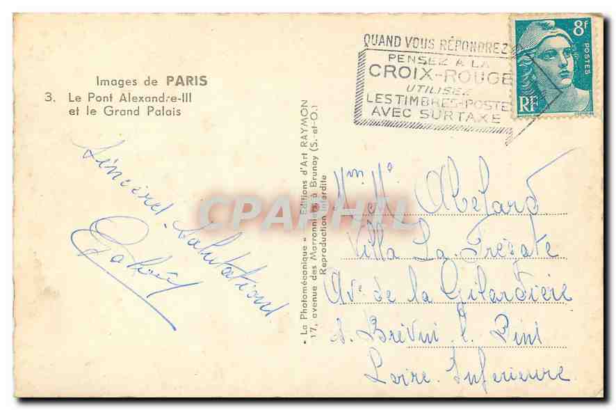 CPA Images de Paris Le Pont Alexandre III et le Grand Palais  — Verso