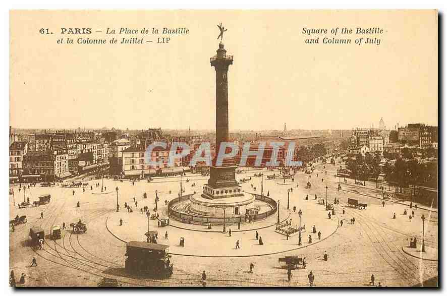 CPA Paris La Place de la Bastille et la Colonne de Juillet 