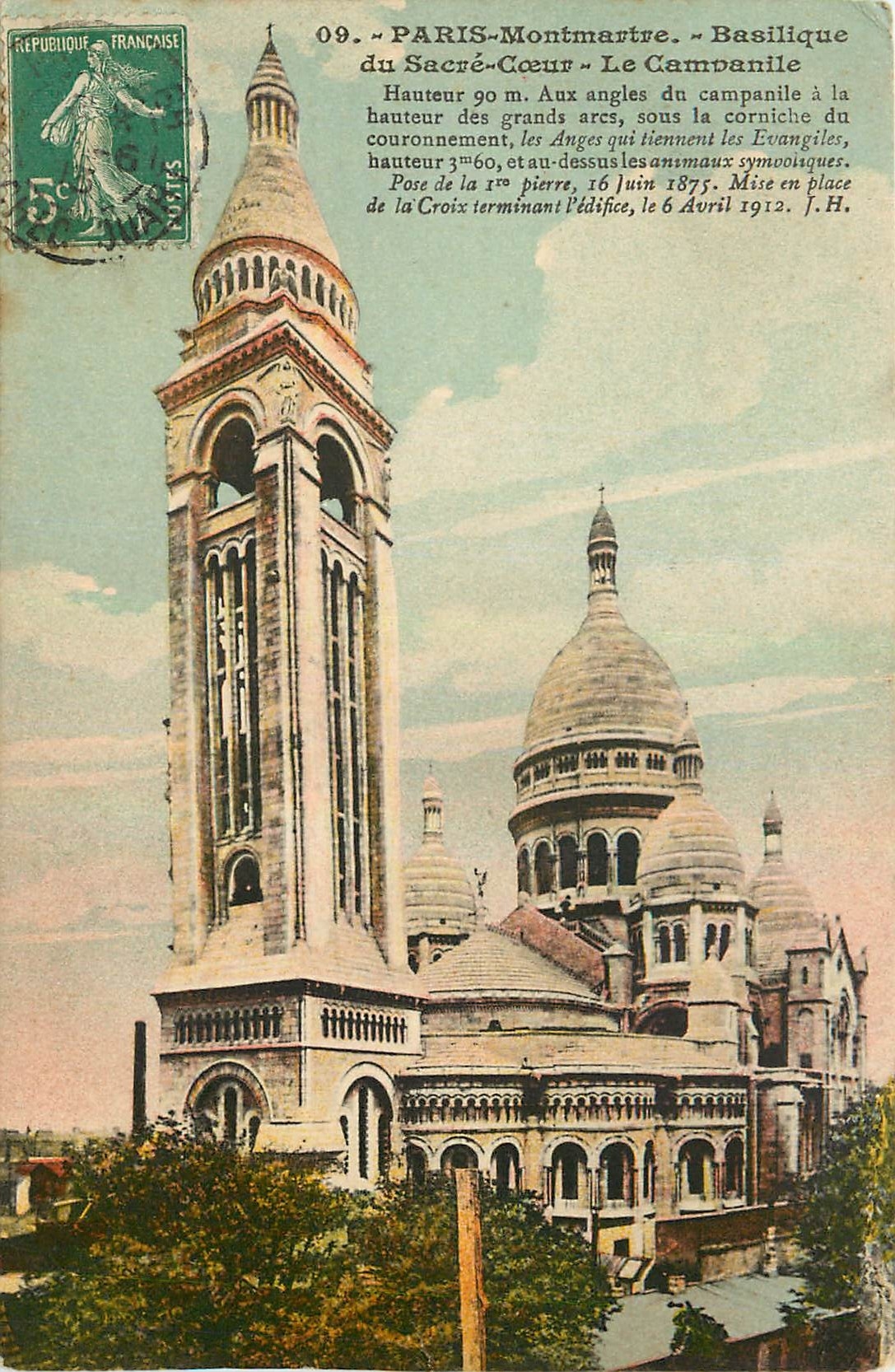 CPA Paris Montmartre Basilique du Sacre Coeur Le Campanile 
