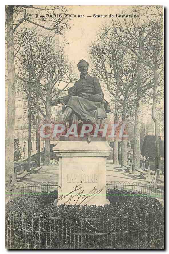 CPA Paris Statue de Lamartine 