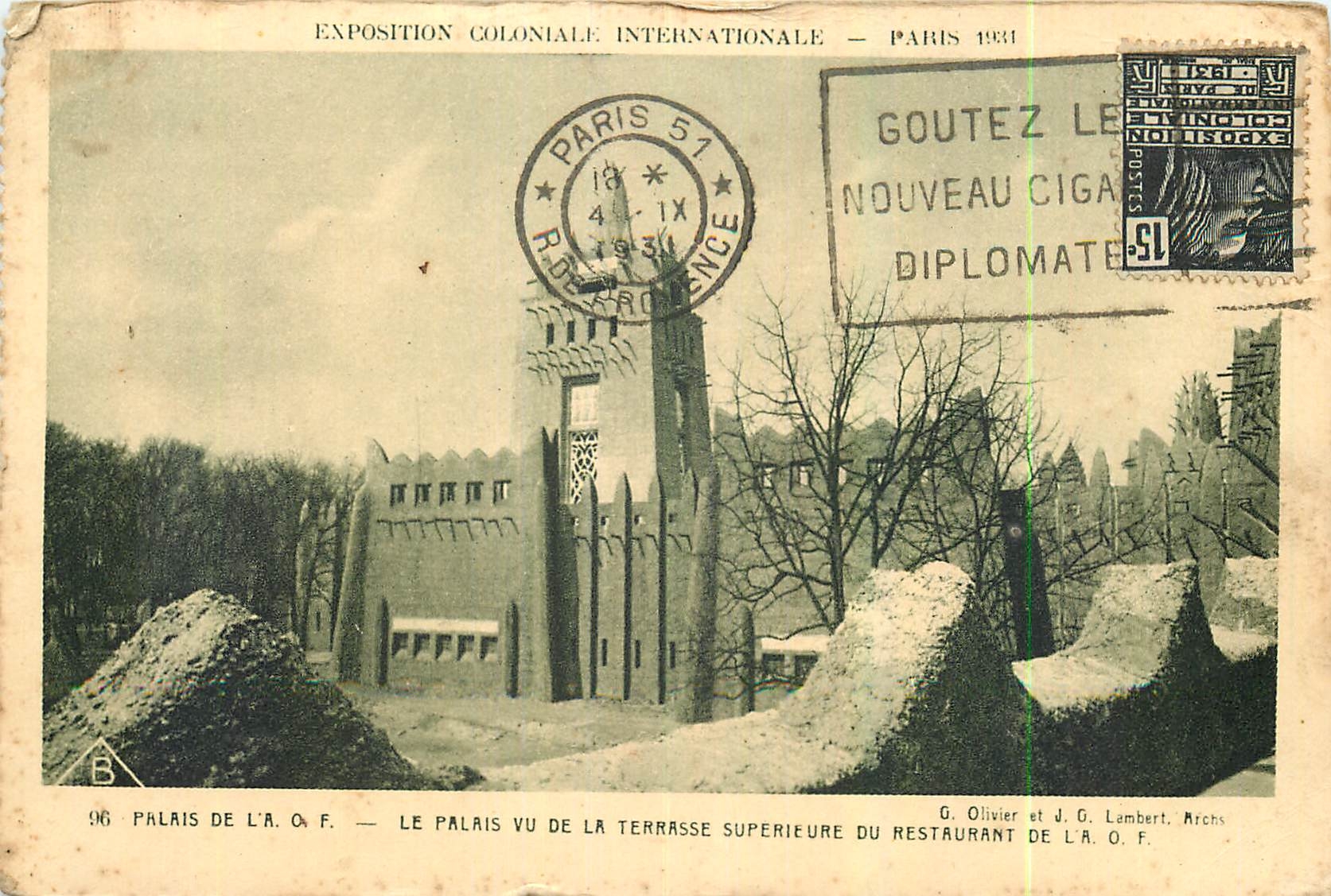 CPA Exposition Coloniale Internationale Paris Palais de L'A. Q. F. Le palais vu de la Terrasse super