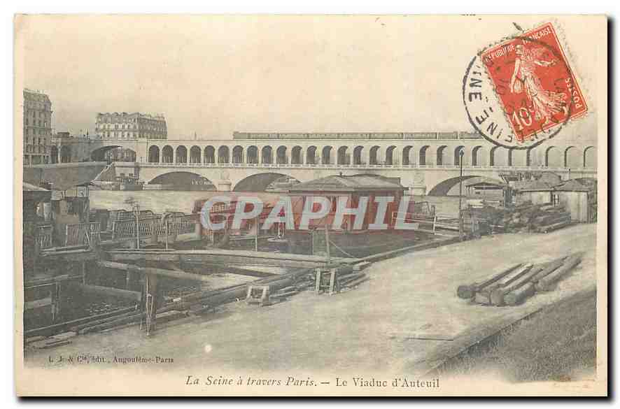 CPA La Seine a travers Paris Le Viaduc d'Auteuil 