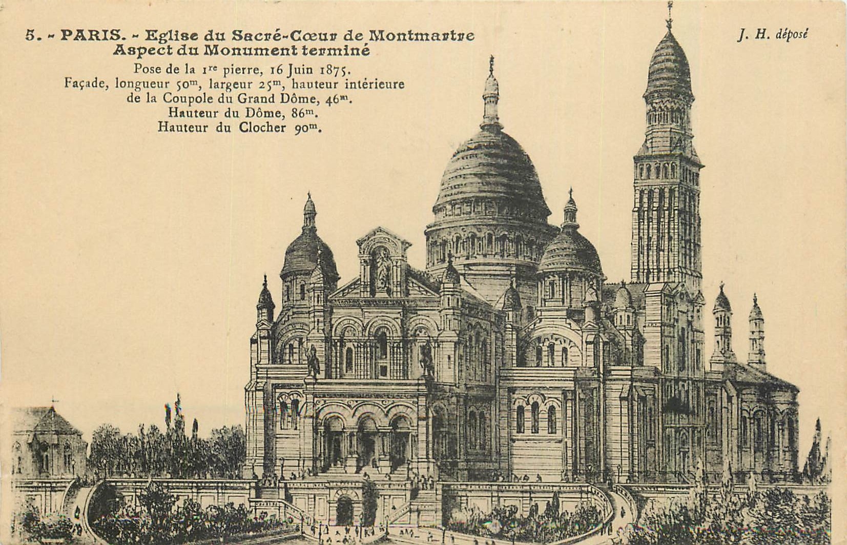 CPA Paris Eglise du Sacre Coeur de Montmartre Aspect du Monument termine 