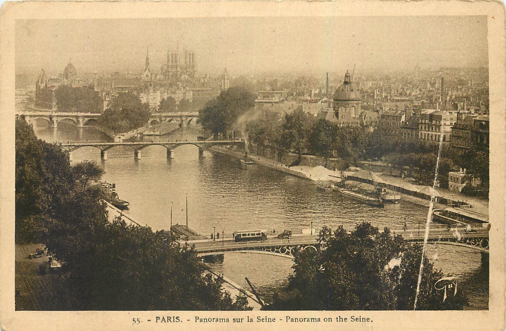 CPA Paris Panorama sur la Seine