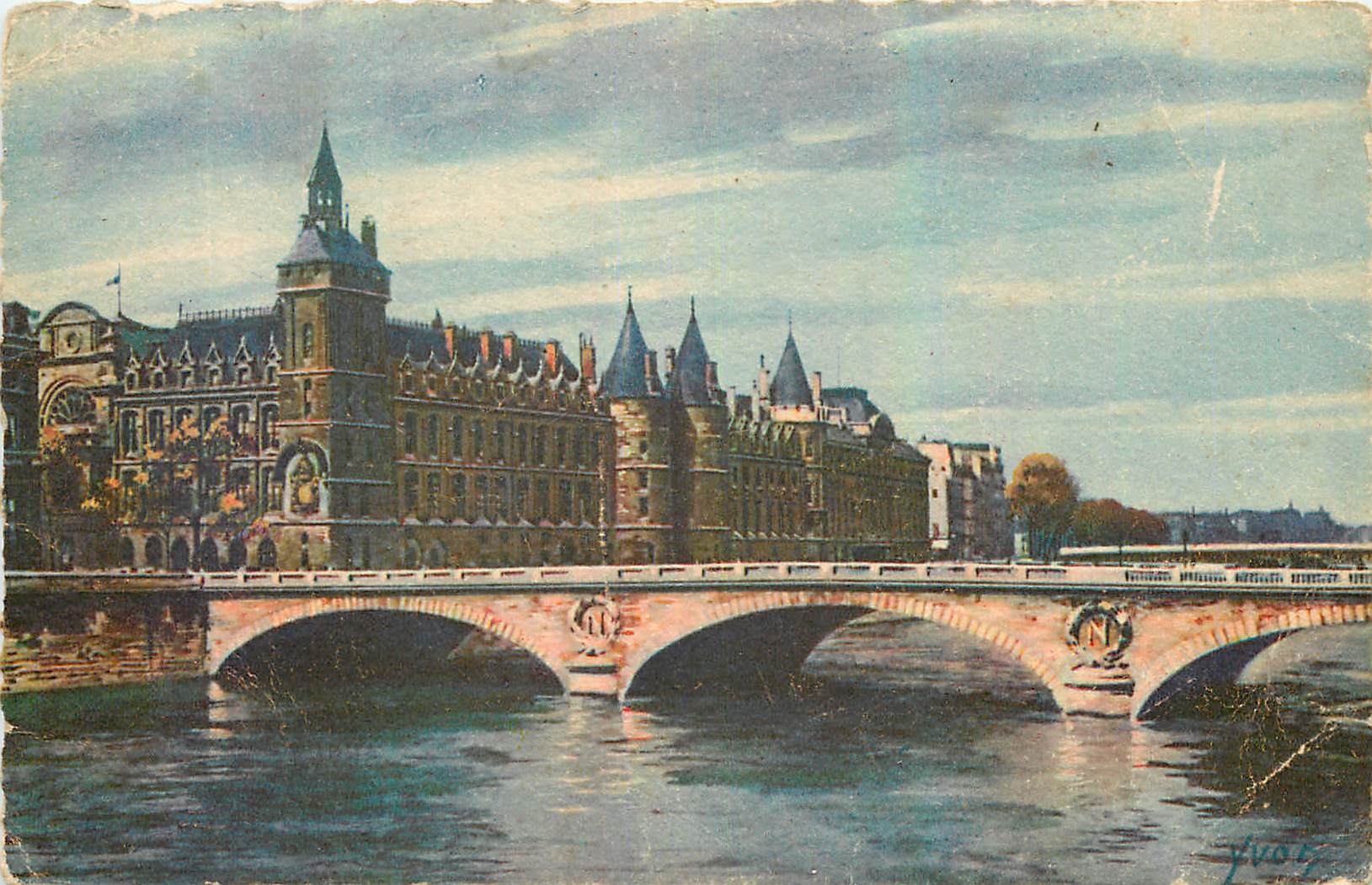 CPA Paris en flanant Le Palais de Justice et le Pont au Change 