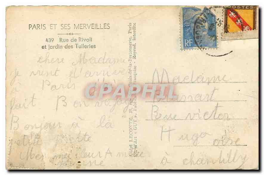 Paris et ses merveilles — Avenue de la Grande Armée — éditeur Guy, n°439 — Reverso