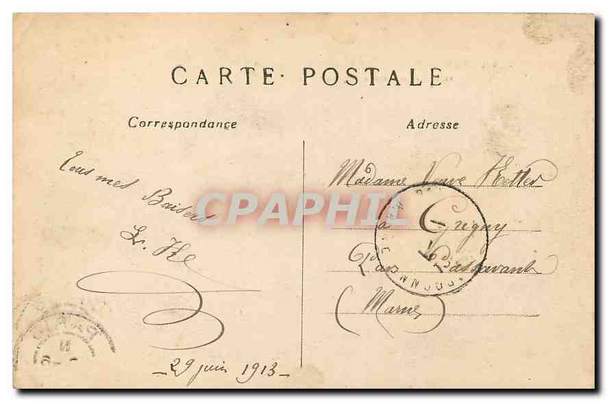CPA Paris le Pont de la Concorde et la Chambre des Deputes Avion Aviation — Verso