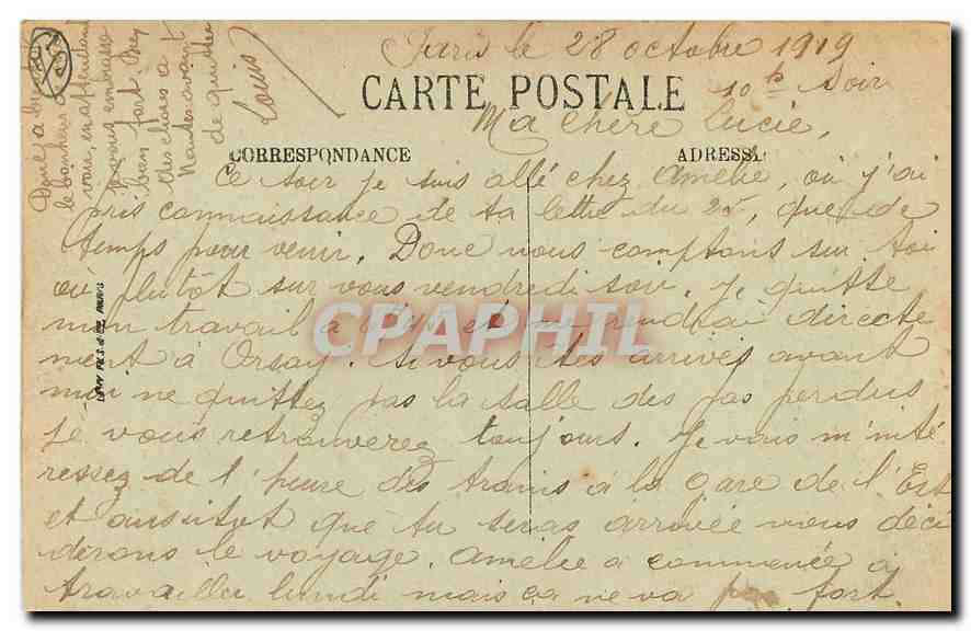 CPA Paris La Bourse  — Rückseite