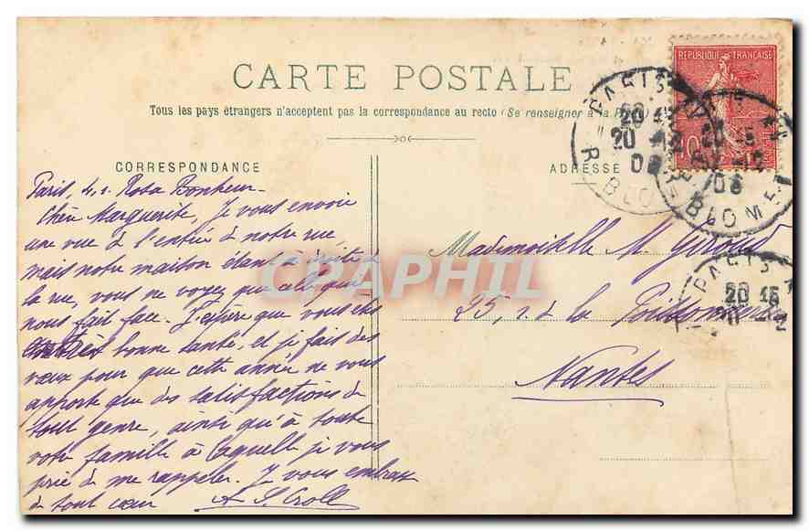 CPA Paris Le Monument Pasteur et la Place Breteuil  — Rückseite