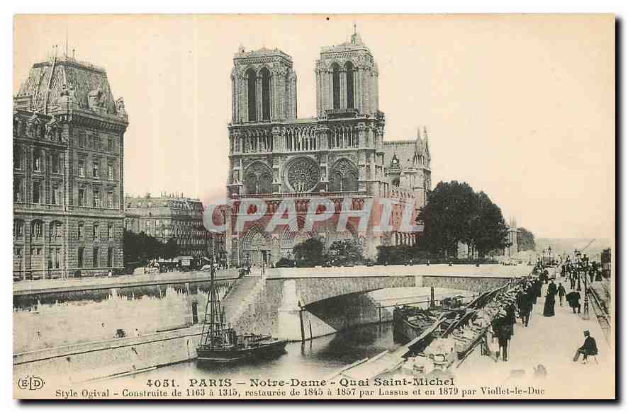 CPA Paris Notre Dame Quai Saint Michel 