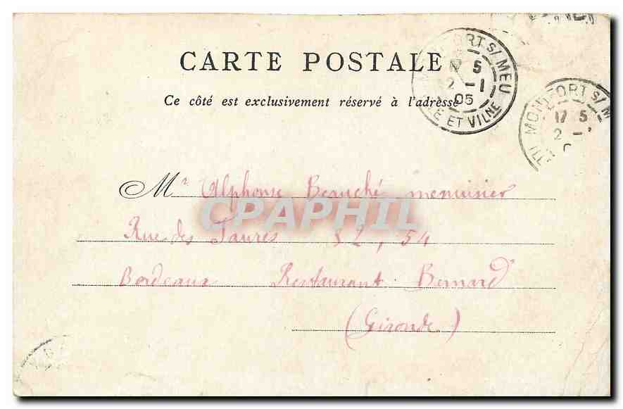 CPA Notre Dame Bon Marche Paris  — Verso