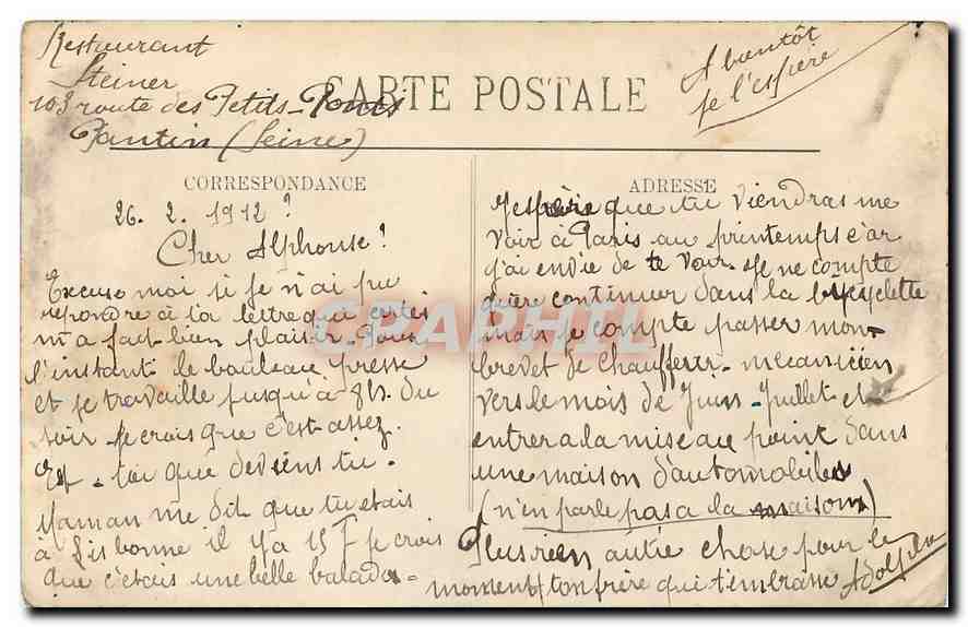 CPA Paris Tombeau de l'Empereur aux Invalides  — Verso