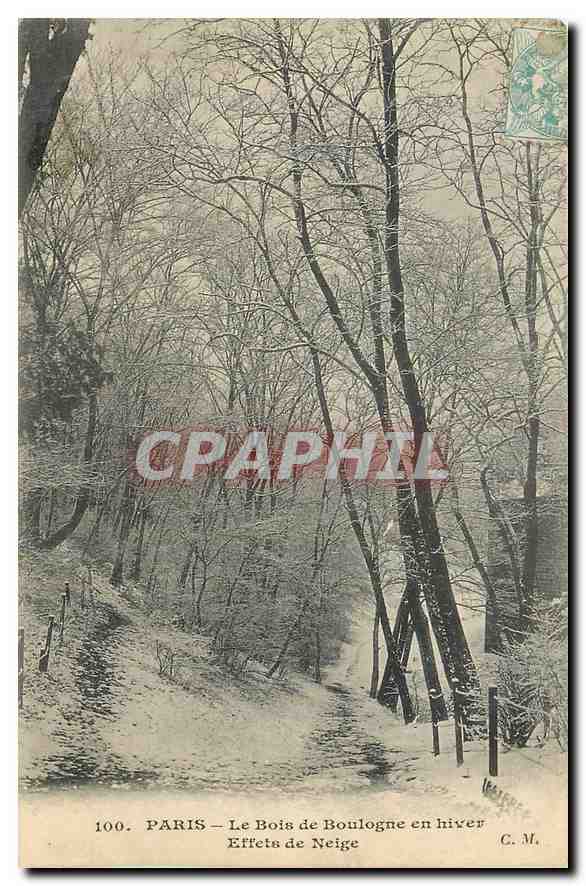 CPA Paris Le Boi se Boulogne en hiver Effets de Neige 