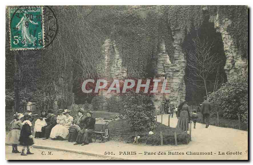 CPA Paris Parc des Butes Chaumont La Grotte 