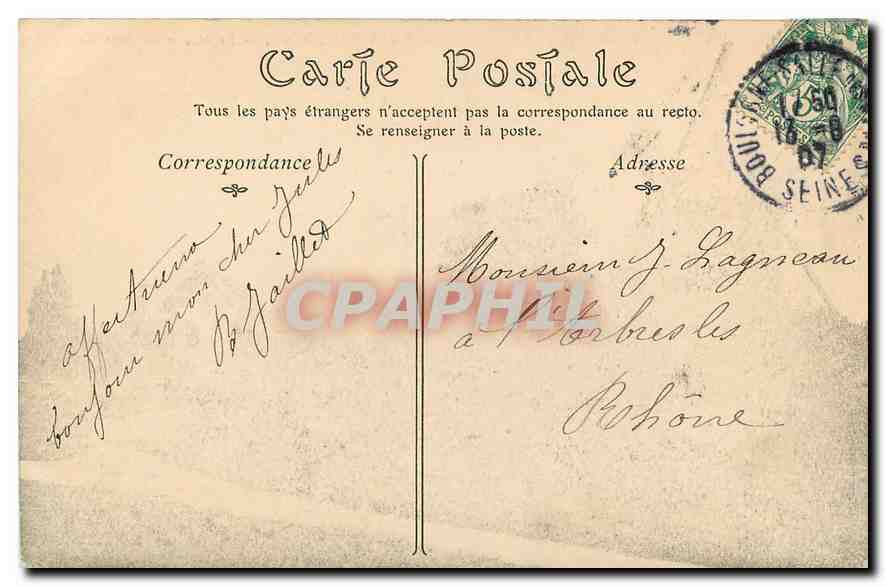 CPA Bois de Boulogne Le moulin de Bagatelle  — Rückseite