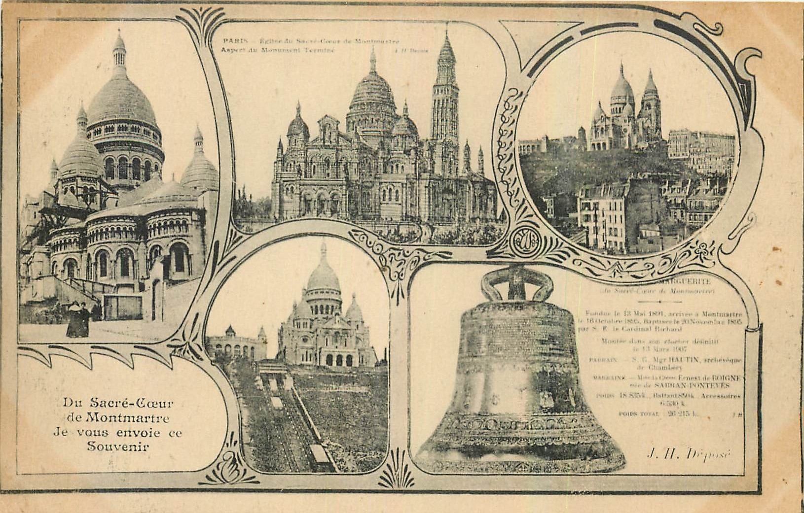 CPA Du Sacre Coeur de Montmartre de vous envoie Souvenir Cloche
