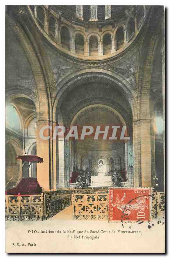 CPA Interieur de la Basilique du Sacre Coeur de Montmartre la Nef Principale 