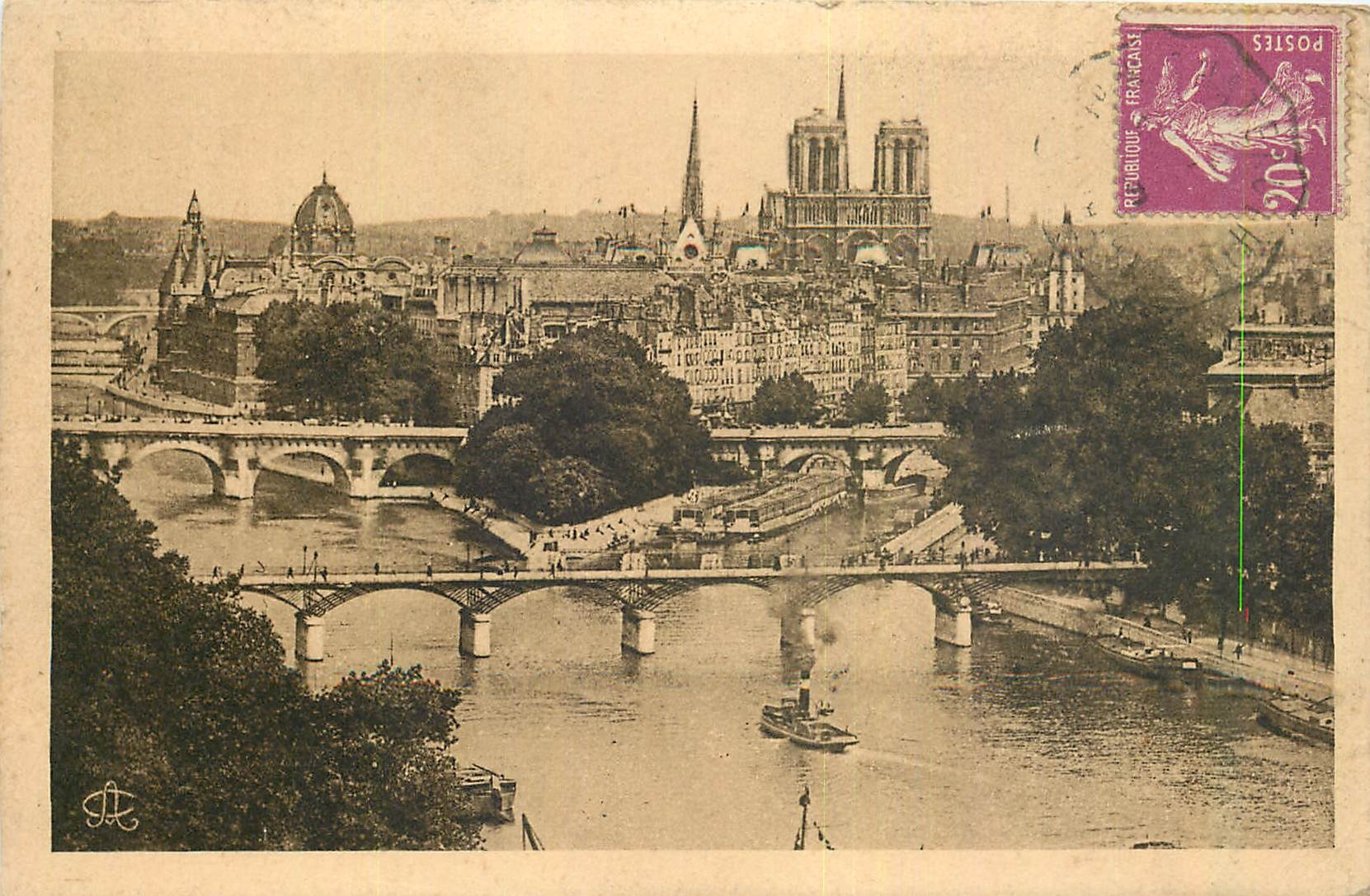 CPA Paris La Seine la Cite Notre Dame et la Pointe du Vert Galant 