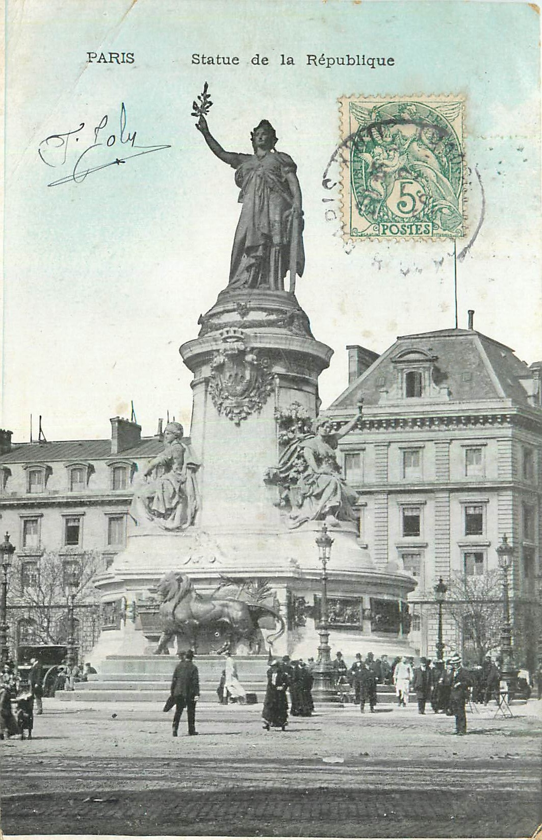 CPA Paris Statue de la Republique 