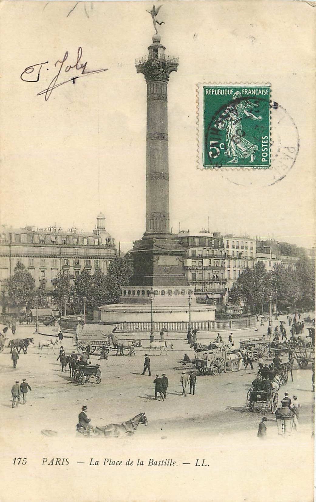 CPA Paris La Place de la Bastille 
